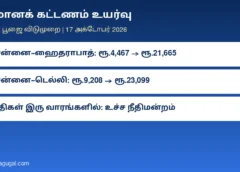 விமானக் கட்டணம் உயர்வு: ஆயுத பூஜை விடுமுறையில் சென்னை–ஹைதராபாத் ரூ.21,665; கட்டண விதிகள் இரு வாரங்களில் வெளியாகும் எனச் சொன்ன மத்திய அரசு