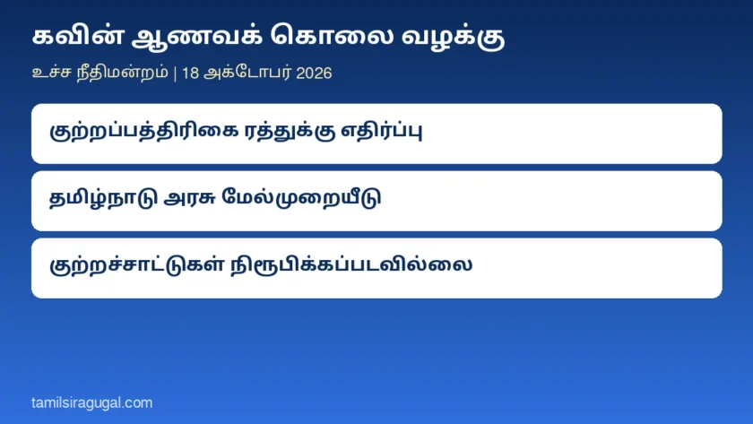 கவின் ஆணவக் கொலை வழக்கு: குற்றப்பத்திரிகை ரத்தை எதிர்த்து உச்ச நீதிமன்றத்தில் தமிழ்நாடு அரசு மேல்முறையீடு