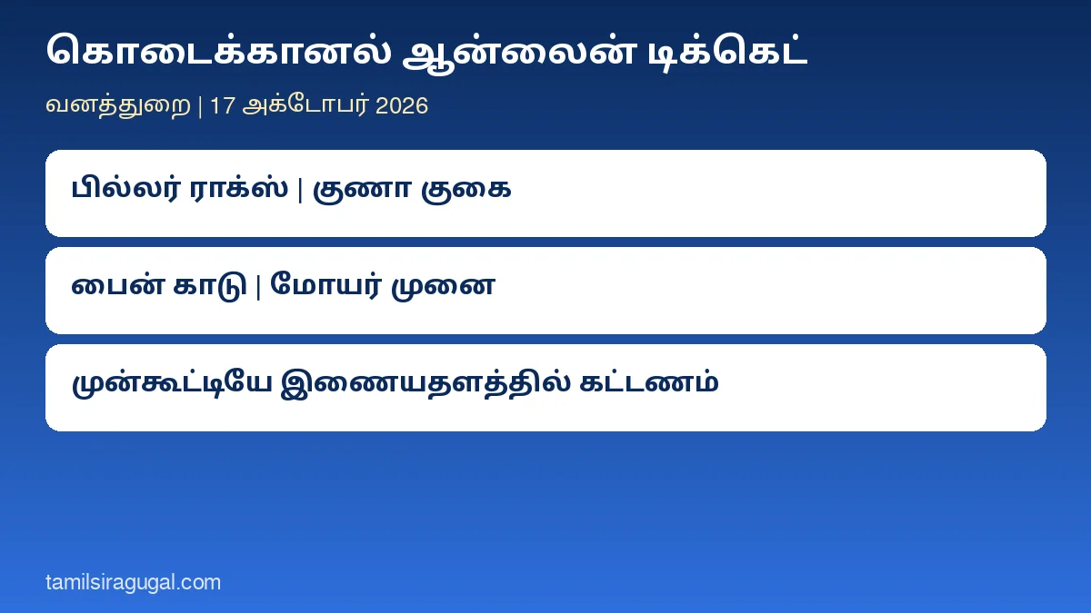 கொடைக்கானல் ஆன்லைன் டிக்கெட்: பில்லர் ராக்ஸ், குணா குகை உள்ளிட்ட வனத்துறை சுற்றுலாத் தலங்களுக்கு முன்பதிவு கட்டாயம் அறிமுகம்