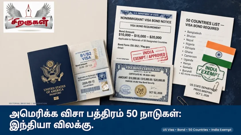 அமெரிக்க விசா பத்திரம் 50 நாடுகள் இந்தியா விலக்கு
