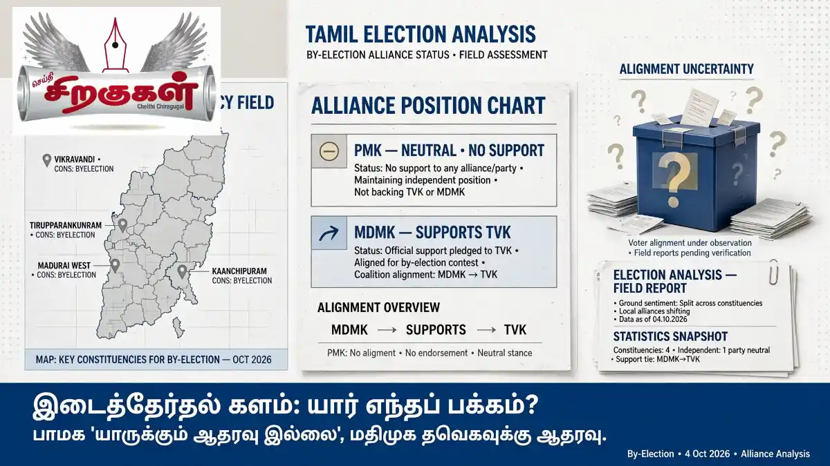 இடைத்தேர்தல் களம் - யார் எந்தப் பக்கம்? பாமக யாருக்கும் ஆதரவு இல்லை - மதிமுக தவெகவுக்கு ஆதரவு