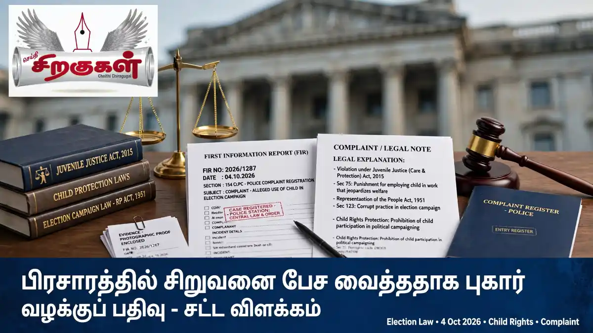 உதயநிதி ஸ்டாலின் மீது வழக்குப் பதிவு: பிரசாரத்தில் சிறுவனைப் பேச வைத்ததாகப் புகார் - சட்ட விளக்கம்