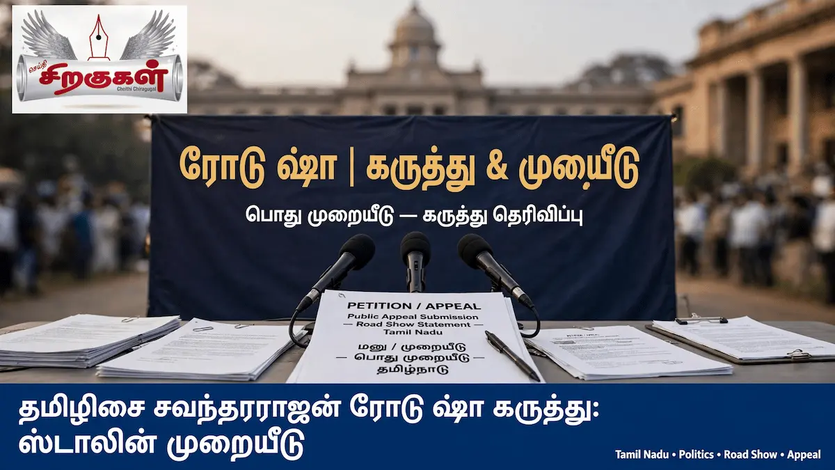 தமிழிசை சௌந்தரராஜன் ரோடு ஷோ கருத்து ஸ்டாலின் முறையீடு