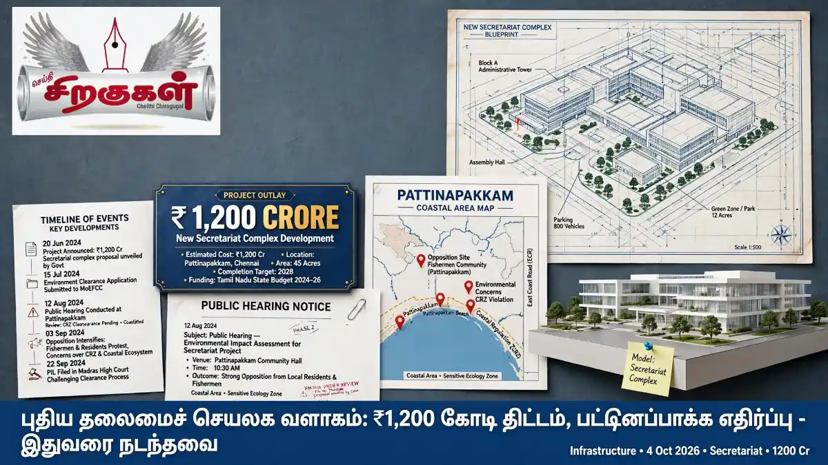 புதிய தலைமைச் செயலக வளாகம்_ ₹1,200 கோடி திட்டம், பட்டினப்பாக்க எதிர்ப்பு - இதுவரை நடந்தவை