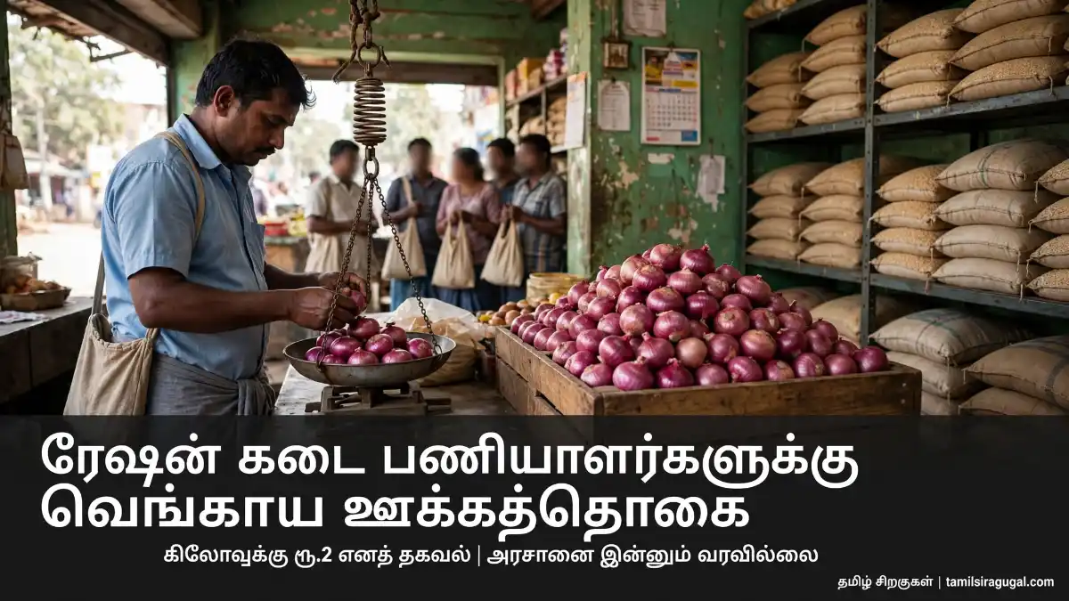 ரேஷன் கடை பணியாளர்களுக்கு வெங்காய ஊக்கத்தொகை Sub line_ கிலோவுக்கு ரூ.2 எனத் தகவல்